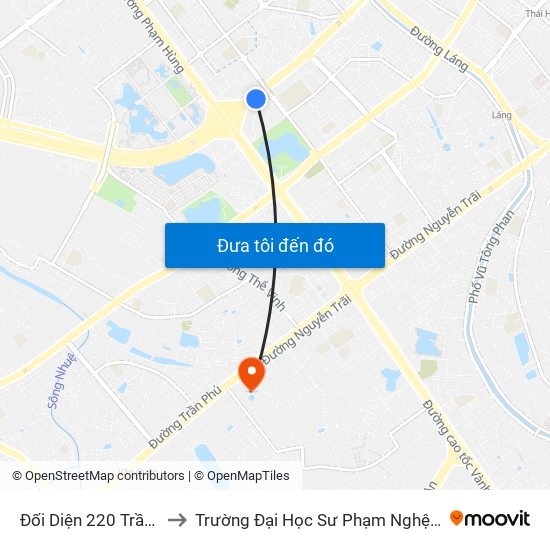 Đối Diện 220 Trần Duy Hưng to Trường Đại Học Sư Phạm Nghệ Thuật Trung Ương map