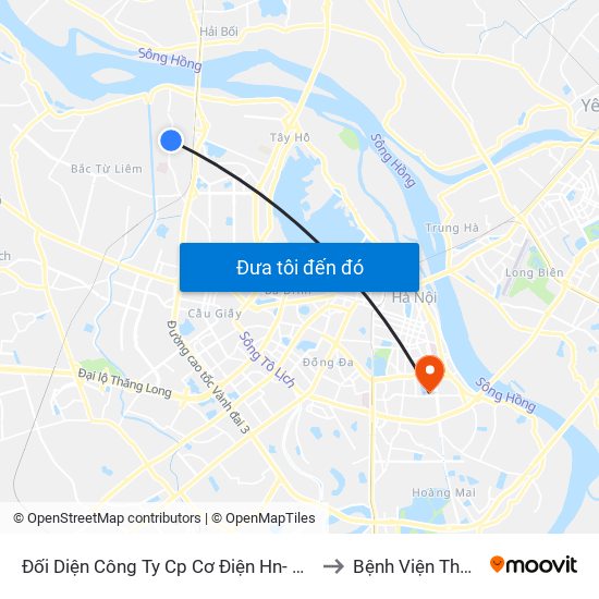 Đối Diện Công Ty Cp Cơ Điện Hn- Đường Đức Thắng to Bệnh Viện Thanh Nhàn map