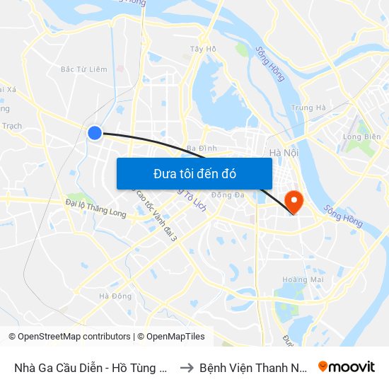Nhà Ga Cầu Diễn - Hồ Tùng Mậu to Bệnh Viện Thanh Nhàn map