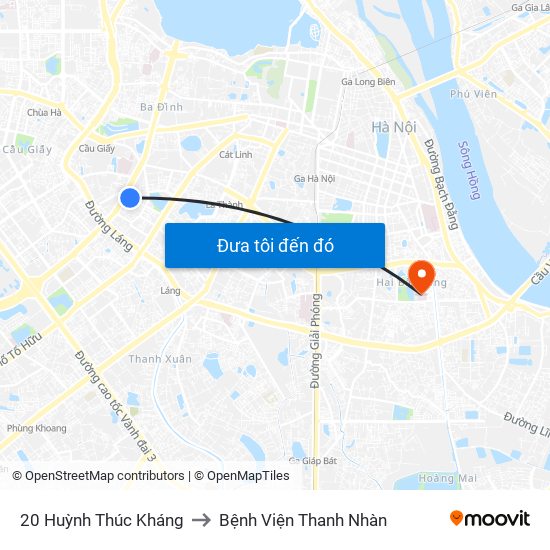 20 Huỳnh Thúc Kháng to Bệnh Viện Thanh Nhàn map