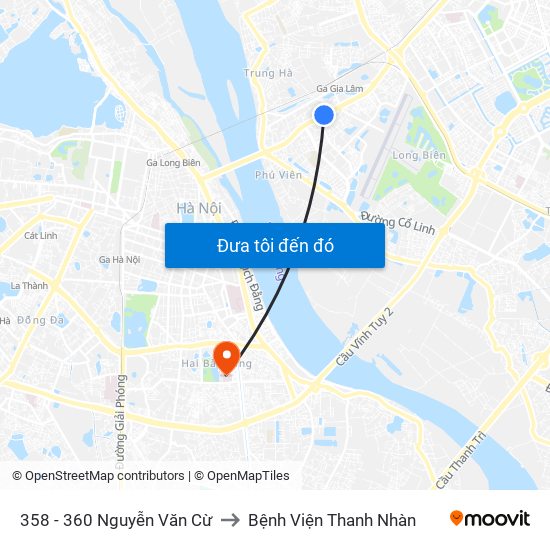 358 - 360 Nguyễn Văn Cừ to Bệnh Viện Thanh Nhàn map