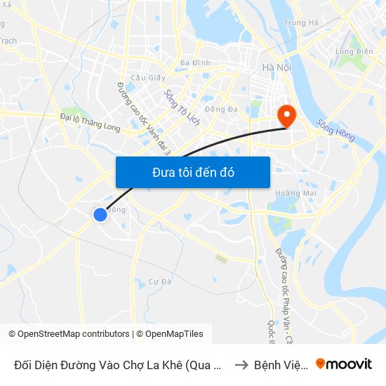 Đối Diện Đường Vào Chợ La Khê (Qua Ga Metro La Khê) - 405 Quang Trung (Hà Đông) to Bệnh Viện Thanh Nhàn map