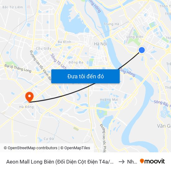 Aeon Mall Long Biên (Đối Diện Cột Điện T4a/2a-B Đường Cổ Linh) to Nhà A map