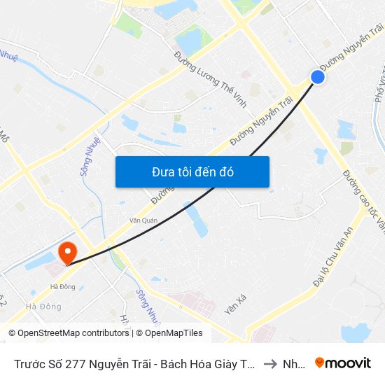 Trước Số 277 Nguyễn Trãi - Bách Hóa Giày Thượng Đình to Nhà A map