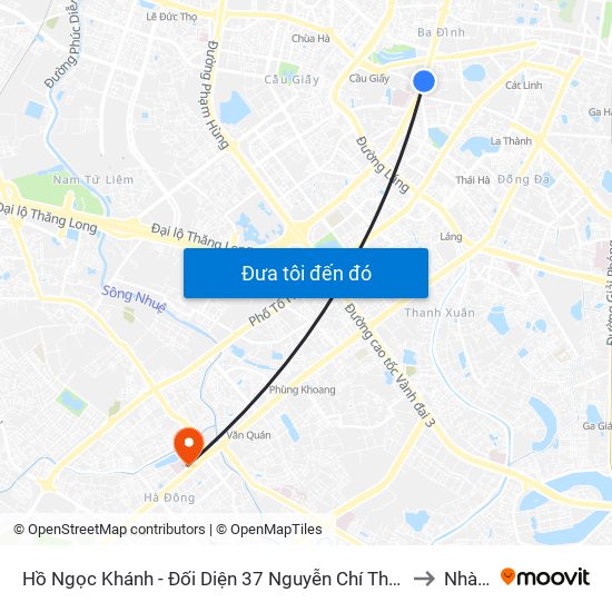 Hồ Ngọc Khánh - Đối Diện 37 Nguyễn Chí Thanh to Nhà A map