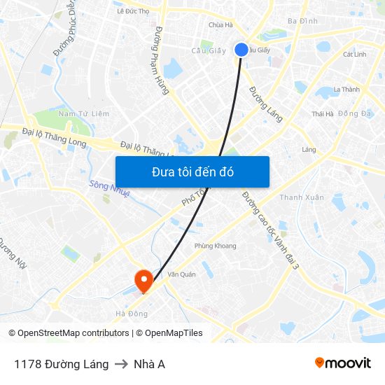 1178 Đường Láng to Nhà A map