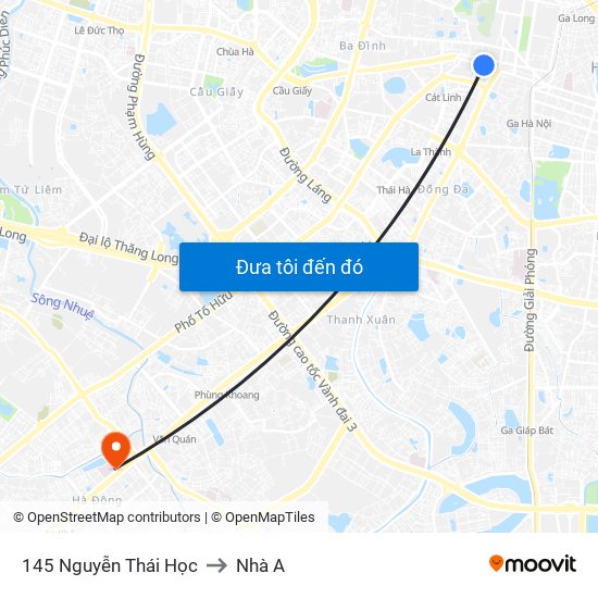 145 Nguyễn Thái Học to Nhà A map
