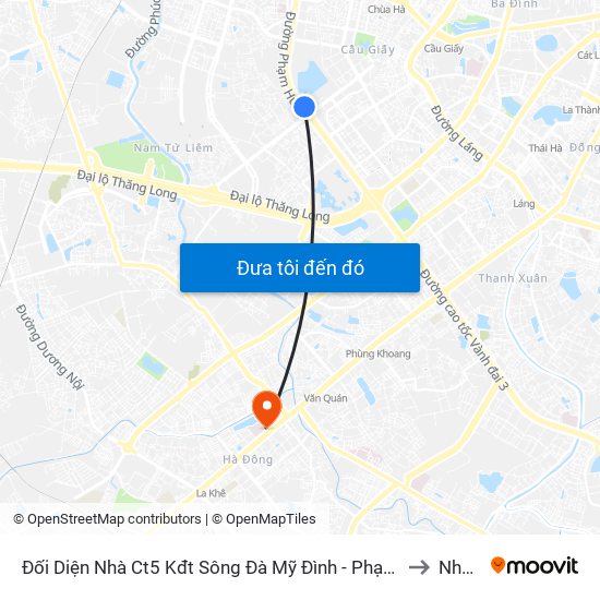 Đối Diện Nhà Ct5 Kđt Sông Đà Mỹ Đình - Phạm Hùng to Nhà A map