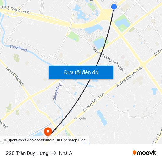 220 Trần Duy Hưng to Nhà A map