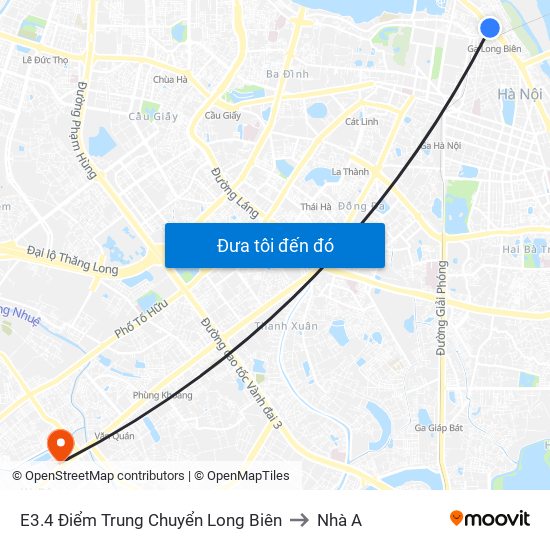 E3.4 Điểm Trung Chuyển Long Biên to Nhà A map