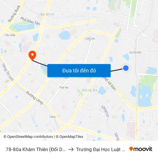 44-46 Khâm Thiên to Trường Đại Học Luật Hà Nội map