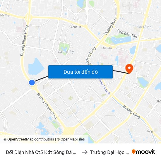 Đối Diện Nhà Ct5 Kđt Sông Đà Mỹ Đình - Phạm Hùng to Trường Đại Học Luật Hà Nội map