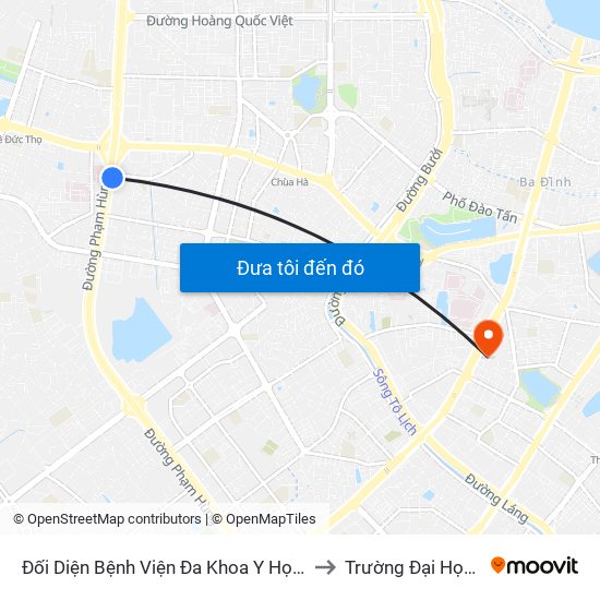 Đối Diện Bệnh Viện Đa Khoa Y Học Cổ Truyền - Phạm Hùng to Trường Đại Học Luật Hà Nội map