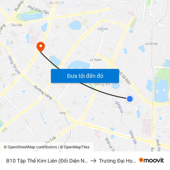 B10 Tập Thể Kim Liên (Đối Diện Ngõ 46b Phạm Ngọc Thạch) to Trường Đại Học Luật Hà Nội map