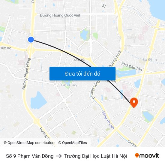 Trường Phổ Thông Hermam Gmeiner - Phạm Văn Đồng to Trường Đại Học Luật Hà Nội map