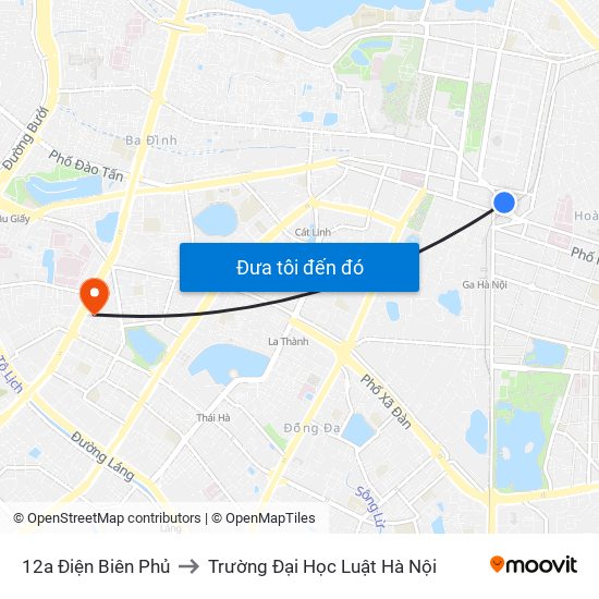 12a Điện Biên Phủ to Trường Đại Học Luật Hà Nội map