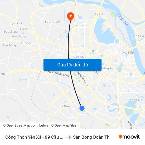 Cổng Thôn Yên Xá - 89 Cầu Bươu to Sân Bóng Đoàn Thị Điểm map