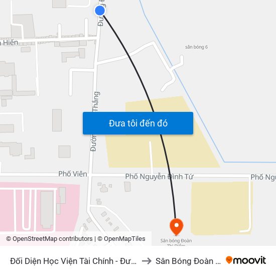 Đối Diện Học Viện Tài Chính - Đường Đức Thắng to Sân Bóng Đoàn Thị Điểm map