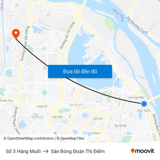 Số 3 Hàng Muối to Sân Bóng Đoàn Thị Điểm map