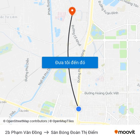 2b Phạm Văn Đồng to Sân Bóng Đoàn Thị Điểm map