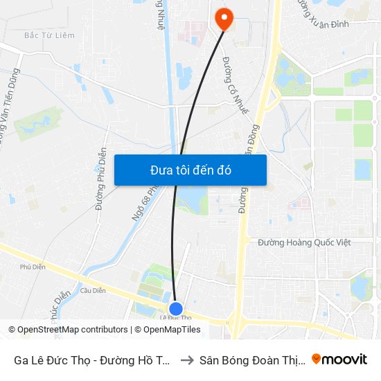 Ga Lê Đức Thọ - Đường Hồ Tùng Mậu to Sân Bóng Đoàn Thị Điểm map