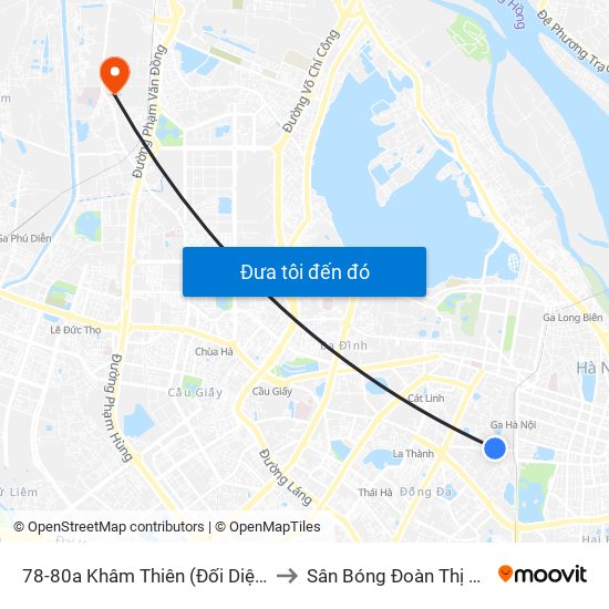 78-80a Khâm Thiên (Đối Diện 71) to Sân Bóng Đoàn Thị Điểm map