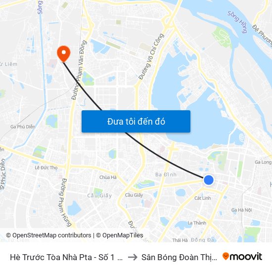 Hè Trước Tòa Nhà Pta - Số 1 Kim Mã to Sân Bóng Đoàn Thị Điểm map