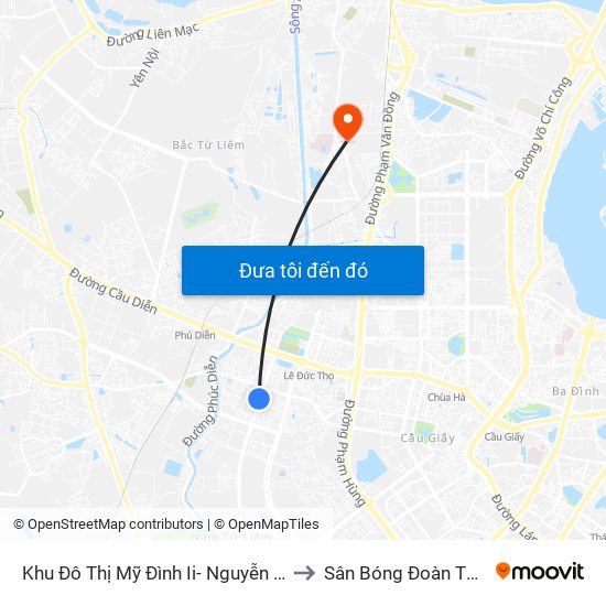Khu Đô Thị Mỹ Đình Ii- Nguyễn Cơ Thạch to Sân Bóng Đoàn Thị Điểm map