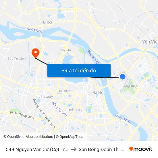 549 Nguyễn Văn Cừ (Cột Trước) to Sân Bóng Đoàn Thị Điểm map