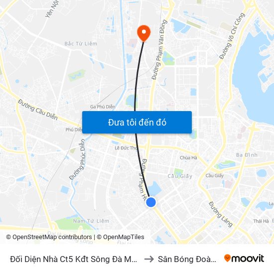 Đối Diện Nhà Ct5 Kđt Sông Đà Mỹ Đình - Phạm Hùng to Sân Bóng Đoàn Thị Điểm map