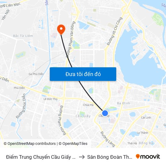 Điểm Trung Chuyển Cầu Giấy - Gtvt 02 to Sân Bóng Đoàn Thị Điểm map