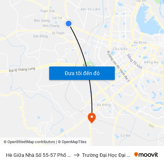 Hè Giữa Nhà Số 55-57 Phố Nhổn to Trường Đại Học Đại Nam map