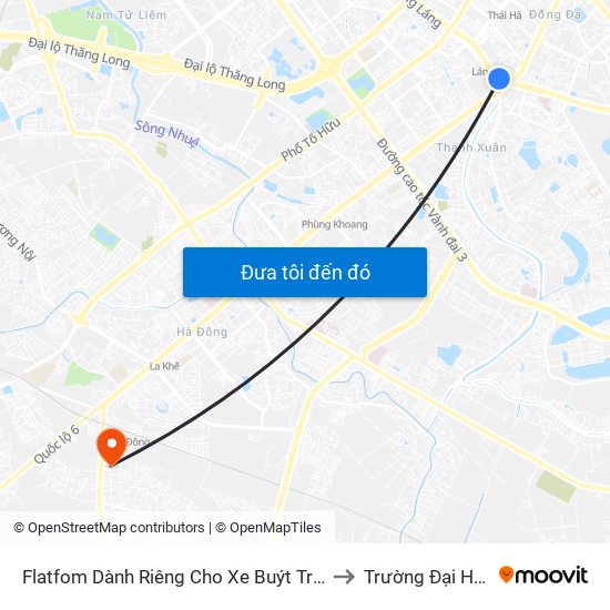 Flatfom Dành Riêng Cho Xe Buýt Trước Nhà 45 Đường Láng to Trường Đại Học Đại Nam map