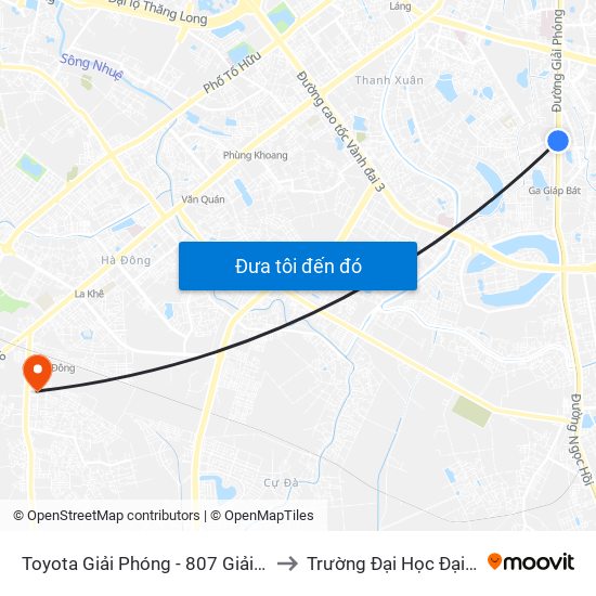 Toyota Giải Phóng - 807 Giải Phóng to Trường Đại Học Đại Nam map