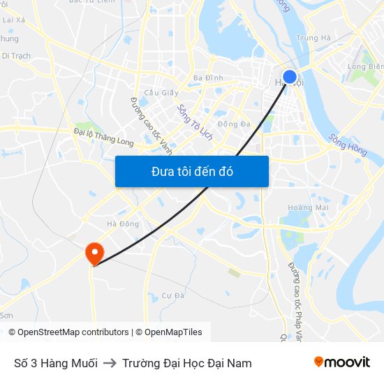 Số 3 Hàng Muối to Trường Đại Học Đại Nam map