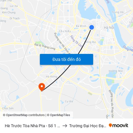 Hè Trước Tòa Nhà Pta - Số 1 Kim Mã to Trường Đại Học Đại Nam map