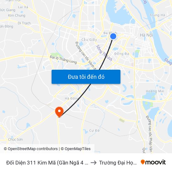 Đối Diện 311 Kim Mã (Gần Ngã 4 Kim Mã - Vạn Bảo) to Trường Đại Học Đại Nam map