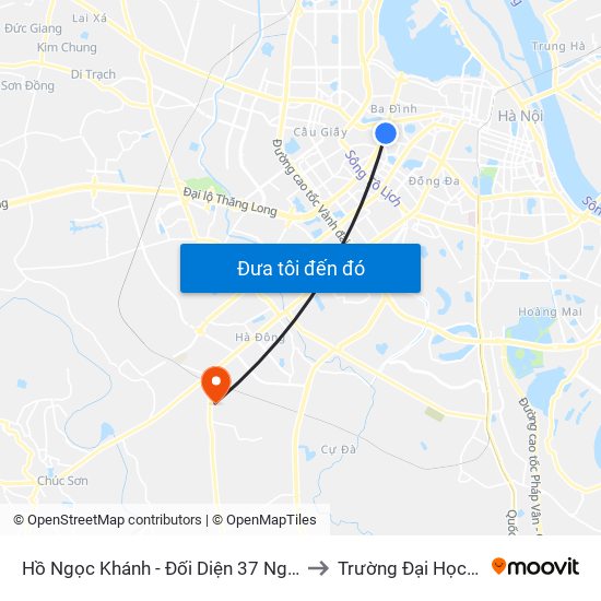 Hồ Ngọc Khánh - Đối Diện 37 Nguyễn Chí Thanh to Trường Đại Học Đại Nam map