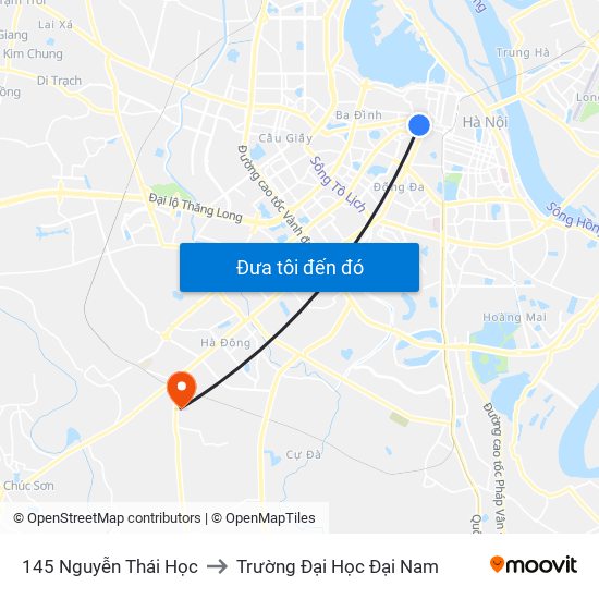 145 Nguyễn Thái Học to Trường Đại Học Đại Nam map