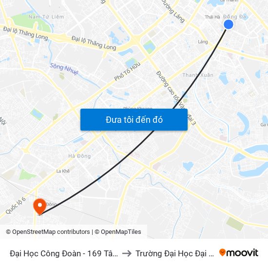 Đại Học Công Đoàn - 169 Tây Sơn to Trường Đại Học Đại Nam map