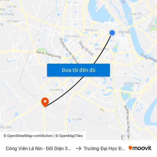 Công Viên Lê Nin - Đối Diện 35 Trần Phú to Trường Đại Học Đại Nam map