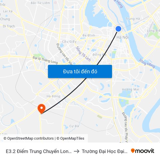 E3.2 Điểm Trung Chuyển Long Biên to Trường Đại Học Đại Nam map