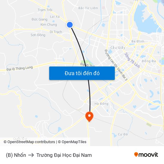 (B) Nhổn to Trường Đại Học Đại Nam map