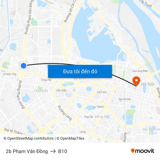 2b Phạm Văn Đồng to B10 map