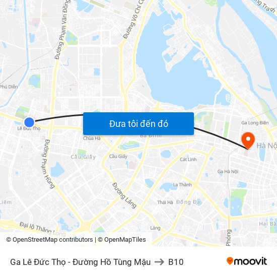 Ga Lê Đức Thọ - Đường Hồ Tùng Mậu to B10 map