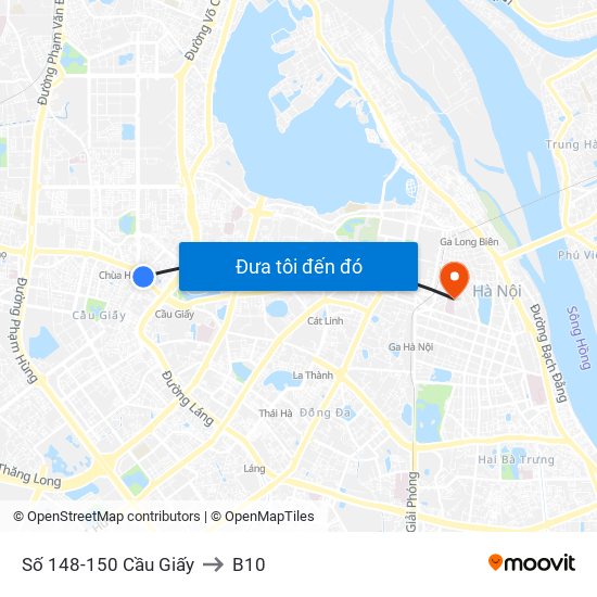 Số 148-150 Cầu Giấy to B10 map