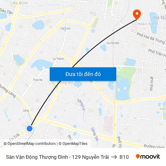 Sân Vận Động Thượng Đình - 129 Nguyễn Trãi to B10 map