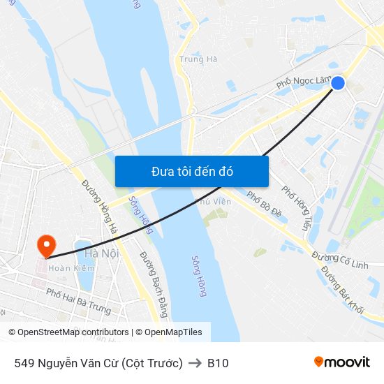 549 Nguyễn Văn Cừ (Cột Trước) to B10 map