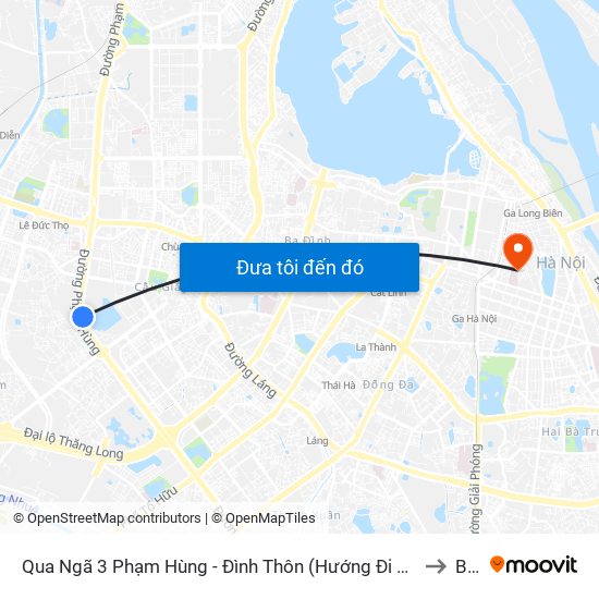 Qua Ngã 3 Phạm Hùng - Đình Thôn (Hướng Đi Phạm Văn Đồng) to B10 map