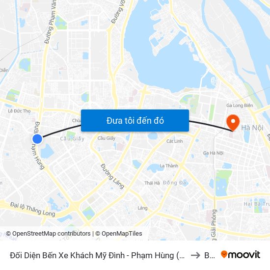 Đối Diện Bến Xe Khách Mỹ Đình - Phạm Hùng (Cột Trước) to B10 map